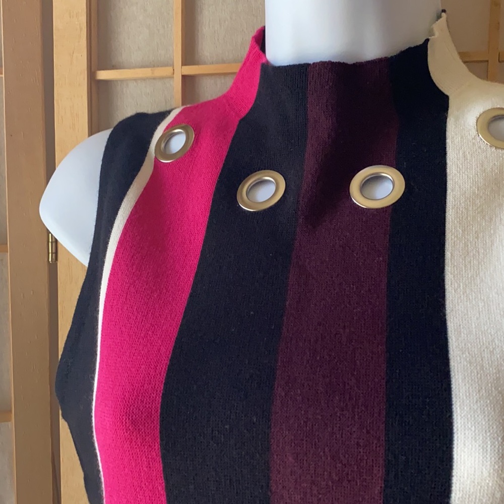 Y2K Striped Gromet Mockneck Tank.